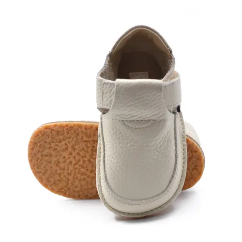 Pantofi barefoot, primii pasi, piele naturala, talpa flexibila, Crem, Stella- Ari-020-8-17-Ariana Baby Shoes