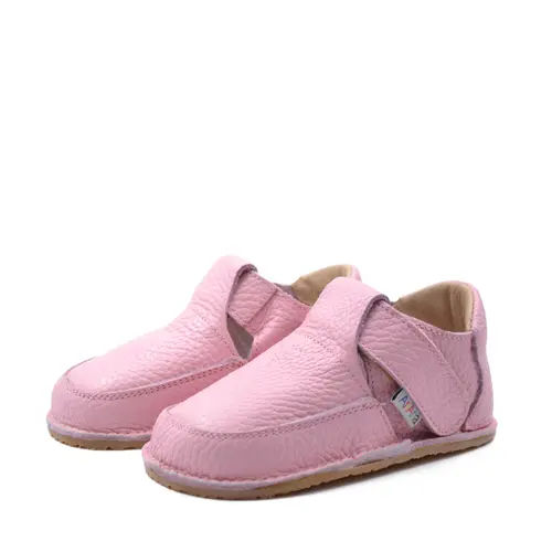 Pantofi barefoot, primii pasi, piele naturala, talpa flexibila, roz, Barbie- Ari-020-6-17-Ariana Baby Shoes
