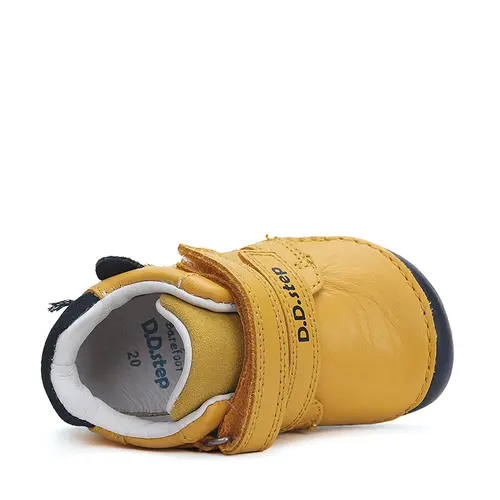Pantofi copii, piele naturala, barefoot, galben, elefant, D.D.Step- S070-42919-25-D.D. Step