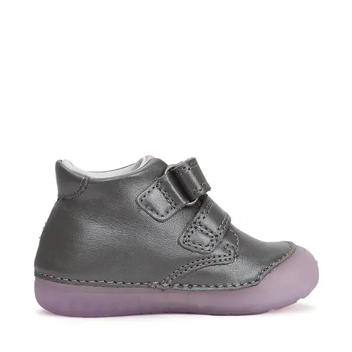 Pantofi copii, piele naturala, talpa fosforescenta, gri inchis, bufnita, D.D.Step- S066-42820A-25-D.D. Step Pantofi copii, piele naturala, talpa fosforescenta, gri inchis, bufnita, D.D.Step- S066-42820A-25-D.D. Step
