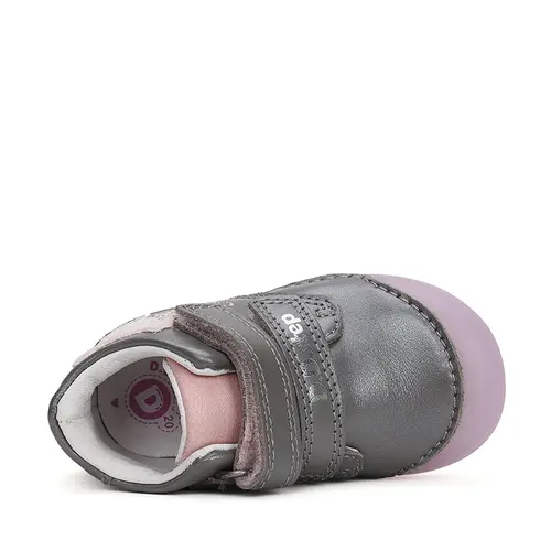 Pantofi copii, piele naturala, talpa fosforescenta, gri inchis, bufnita, D.D.Step- S066-42820A-25-D.D. Step Pantofi copii, piele naturala, talpa fosforescenta, gri inchis, bufnita, D.D.Step- S066-42820A-25-D.D. Step