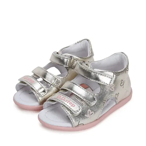 Sandale baieti, piele naturala, inimioare, auriu, D.D.Step- G075-41906D-23-D.D. Step