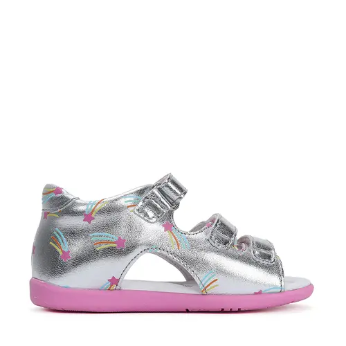 Sandale fete, piele naturala, stelute curcubeu, argintiu, D.D.Step- G075-41906E-23-D.D. Step Sandale fete, piele naturala, stelute curcubeu, argintiu, D.D.Step- G075-41906E-23-D.D. Step