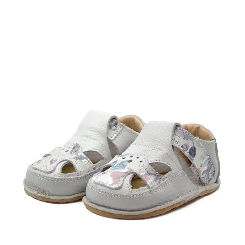 Sandale barefoot, primii pasi, piele naturala, talpa flexibila, alb, print, Rene- Ari-100-4-17-Ariana Baby Shoes Sandale barefoot, primii pasi, piele naturala, talpa flexibila, alb, print, Rene- Ari-100-4-17-Ariana Baby Shoes