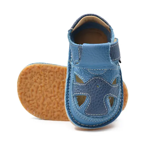 Sandale barefoot, primii pasi, piele naturala, talpa flexibila, albastru maya, Keanu- Ari-100-10-17-Ariana Baby Shoes