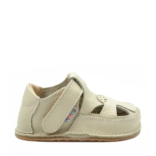 Sandale barefoot, primii pasi, piele naturala, talpa flexibila, crem, Briana- Ari-100-5-24-Ariana Baby Shoes