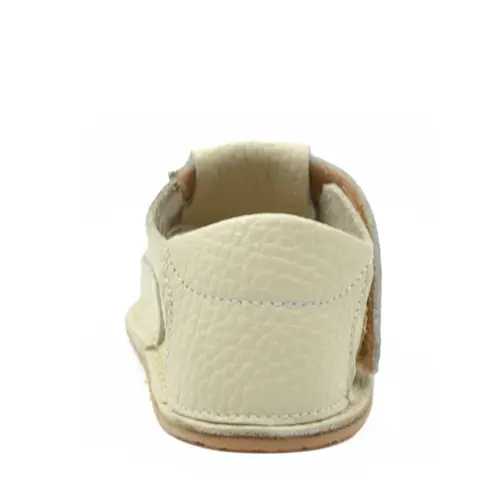Sandale barefoot, primii pasi, piele naturala, talpa flexibila, crem, Briana- Ari-100-5-24-Ariana Baby Shoes