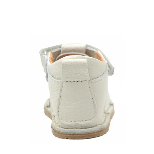 Sandale copii, barefoot, primii pasi, piele naturala, talpa flexibila, inchidere cu scai, crem- RO-100-3-24-By Pebebe