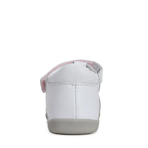 Sandale fete, piele naturala, alb cu barete argintii, D.D.Step- G075-41955BM-30-D.D. Step