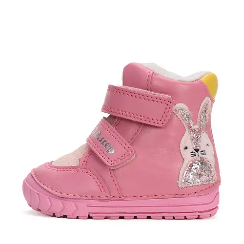 Ghete fete, piele naturala, captuseal din blana, talpa flexibila, roz, iepuras, D.D.Step- W029-42392A-24-D.D. Step