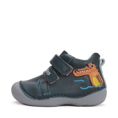 Pantofi baieti, piele naturla, talpa flexibila, bleumarin, crocodil, D.D.Step- S015-42325B-24-D.D. Step