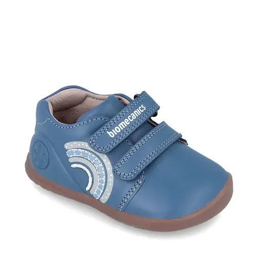 Pantofi copii, piele naturala, Biogateo Wider, rainbow, albastru inchis, Biomecanics- 241162-A556-25-Biomecanics