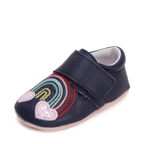 Pantofi primii pasi, interior, piele naturala, bleumarin, curcubeu, D.D.Step- K1596-42770-22/23-D.D. Step