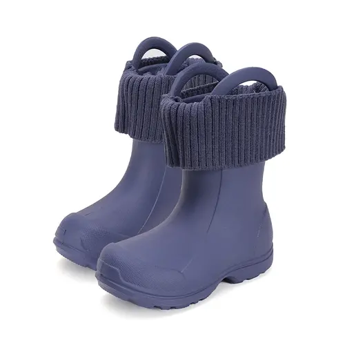 Cizme de cauciuc pentru copii, interior din material textil detasabil, bleumarin, D.D.Step - I106-42628-32/33-