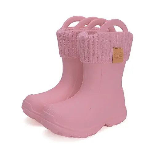 Cizme de cauciuc pentru copii, interior din material textil detasabil, violet, D.D.Step - I106-42308-32/33-D.D. Step