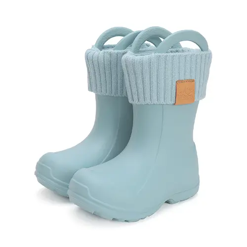 Cizme de cauciuc pentru copii, interior din material textil detasabil, verde oceanic, D.D.Step - I106-42876-32/33-