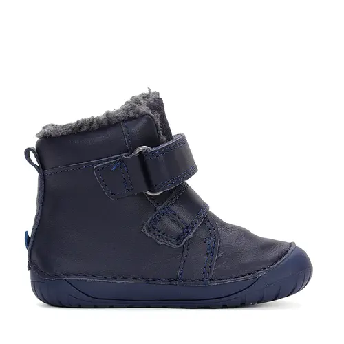 Ghete baieti barefoot, piele naturala, captusite, bleumarin, dinozaur, D.D.Step - W070-42838-25-