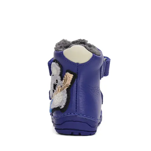 Ghete baieti, piele naturala, talpa flexibila, albastru, urs Koala, D.D.Step - W029-42498-24-