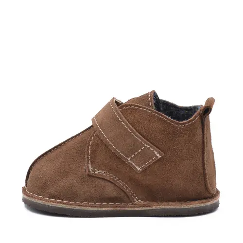 Ghete Barefoot, primii pasi, captuseala textila, talpa felxibila, maro inchis - RO-112-15-24-