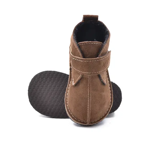 Ghete Barefoot, primii pasi, captuseala textila, talpa felxibila, maro inchis - RO-112-15-24-