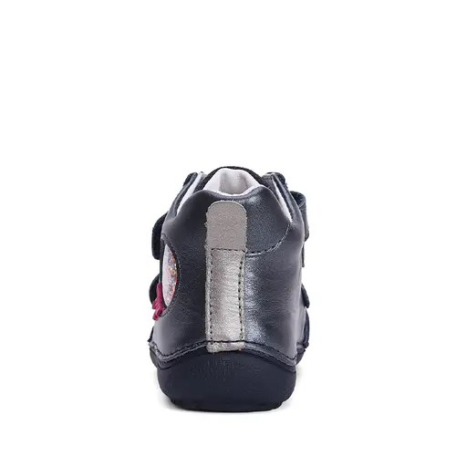 Ghete copii, piele naturala, barefoot, talpa flexibila, bleumarin, D.D.Step - A063-42804M-30-