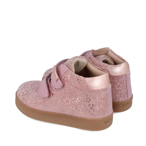 Ghete copii, piele naturala, Peke, roz cu stelute, Garvalin - 241316-B777-24-