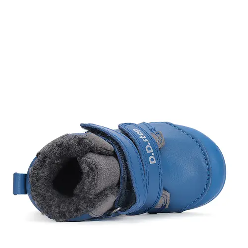 Ghete baieti, piele naturala, talpa flexibila, captusite, albastru, tigru, D.D.Step - W066-42218A-25-