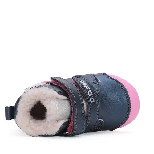 Ghete fete, piele naturala, talpa flexibila, captusite, bleumarin, pinguin, D.D.Step - W066-42268-25-D.D. Step