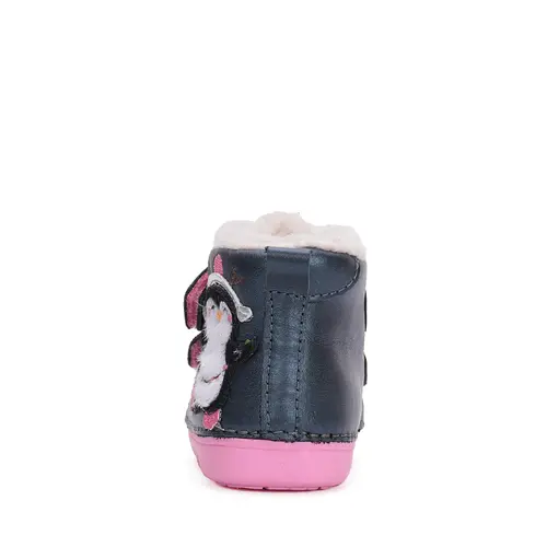 Ghete fete, piele naturala, talpa flexibila, captusite, bleumarin, pinguin, D.D.Step - W066-42268-25-D.D. Step