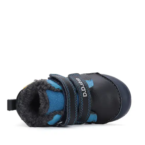 Ghete baieti, piele naturala, talpa flexibila, captusite, bleumarin, tigru, D.D.Step - W066-42218-25-
