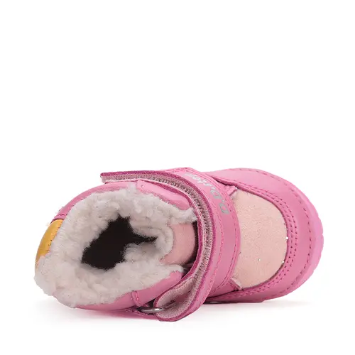 Ghete fete, piele naturala, captuseal din blana, talpa flexibila, roz, iepuras, D.D.Step - W029-42392A-24-