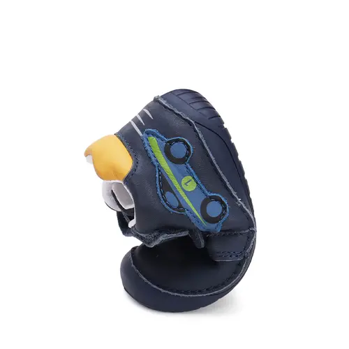 Pantofi baieti, piele naturala, barefoot, bleumarin, masinuta, D.D.Step- S070-42393-25-D.D. Step