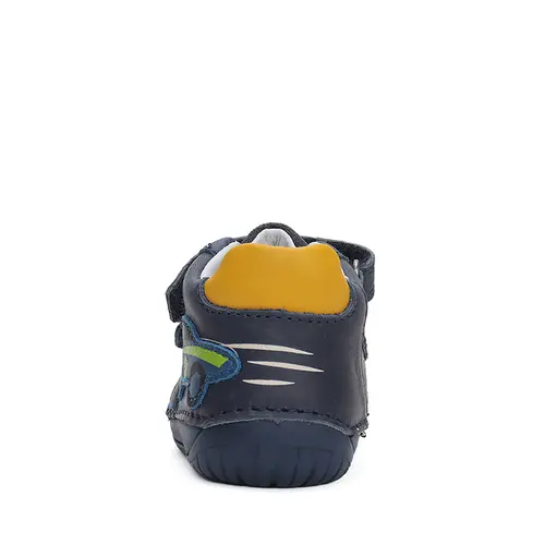 Pantofi baieti, piele naturala, barefoot, bleumarin, masinuta, D.D.Step- S070-42393-25-D.D. Step