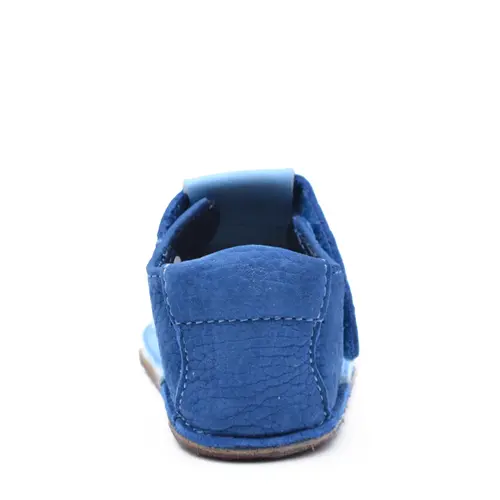 Pantofi pentru primii pasi din piele naturala, talpa flexibila, albastru, model cu leu- RO-16-19-24-By Pebebe