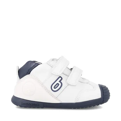 Pantofi copii, piele naturala, Biogateo Sport, alb, albastru, Biomecanics- 221001-A-22-Biomecanics