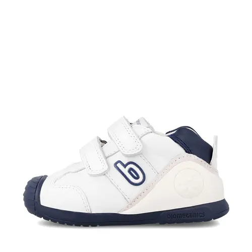 Pantofi copii, piele naturala, Biogateo Sport, alb, albastru, Biomecanics- 221001-A-22-Biomecanics