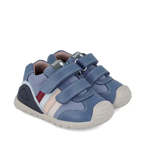 Pantofi copii, piele naturala, Biogateo Urban Casual, albastru, dungi, Biomecanics- 241110-A556-24-Biomecanics