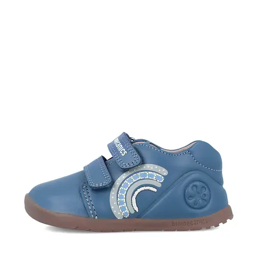 Pantofi copii, piele naturala, Biogateo Wider, rainbow, albastru inchis, Biomecanics- 241162-A556-25-Biomecanics