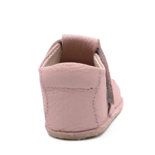 Pantofi din piele moale cu talpa flexibila, captuseala, roz- RO-15-12-24-By Pebebe