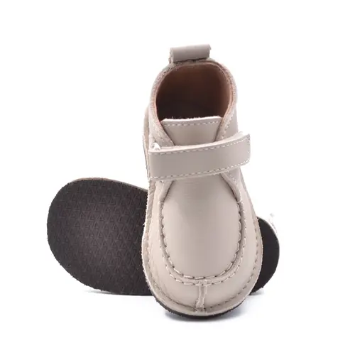 Pantofi din piele naturala pentru copii, talpa cauciuc, scai, Bubu, bej- RO-110-7-24-By Pebebe Pantofi din piele naturala pentru copii, talpa cauciuc, scai, Bubu, bej- RO-110-7-24-By Pebebe