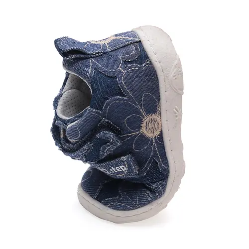 Pantofi fete, material textil, bleumarin, denim, flori, D.D.Step- C077-42610B-25-D.D. Step
