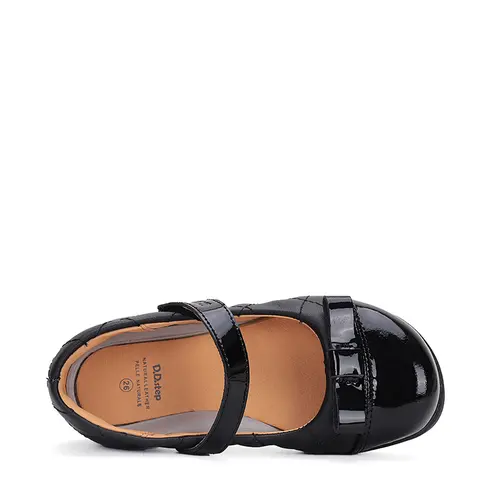 Pantofi fete, piele naturala, negru, funda, D.D.Step Colectia Back to School- H072-42964M-31-D.D. Step