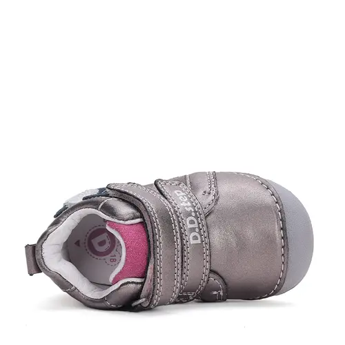 Pantofi fete, piele naturla, talpa flexibila, bronz sidef, lebada, D.D.Step- S015-42532A-23-