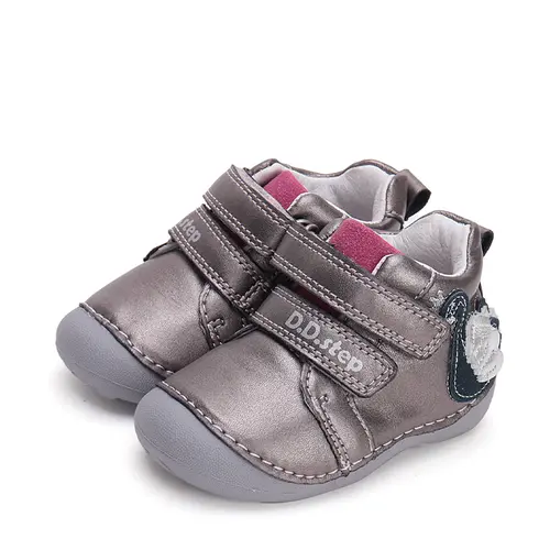 Pantofi fete, piele naturla, talpa flexibila, bronz sidef, lebada, D.D.Step- S015-42532A-23-