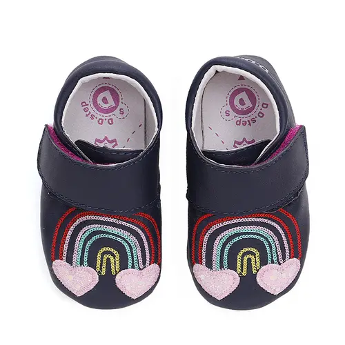 Pantofi primii pasi, interior, piele naturala, bleumarin, curcubeu, D.D.Step- K1596-42770-22/23-D.D. Step Pantofi primii pasi, interior, piele naturala, bleumarin, curcubeu, D.D.Step- K1596-42770-22/23-D.D. Step