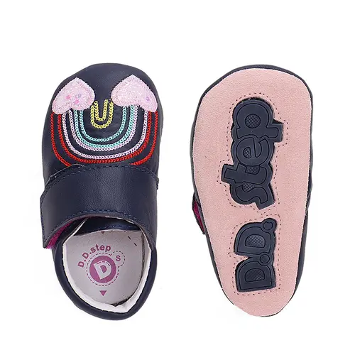 Pantofi primii pasi, interior, piele naturala, bleumarin, curcubeu, D.D.Step- K1596-42770-22/23-D.D. Step Pantofi primii pasi, interior, piele naturala, bleumarin, curcubeu, D.D.Step- K1596-42770-22/23-D.D. Step