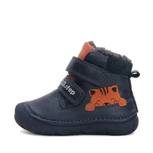 Ghete baieti, piele naturala, captusite, bleumarin, pisica, D.D.Step- W082-42774B-25-D.D. Step