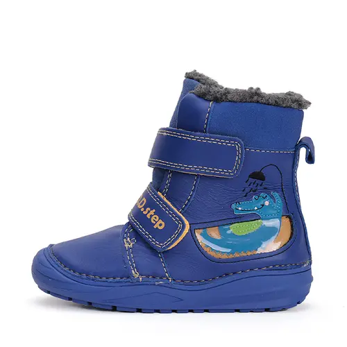 Ghete baieti, piele naturala, captuseala, albastru, crocodil, D.D.Step- W071-42421A-25-D.D. Step