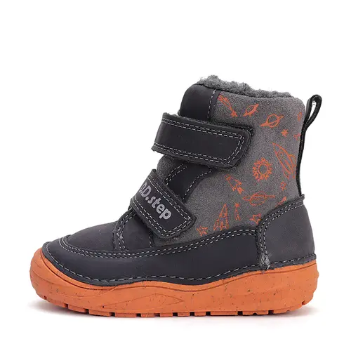 Ghete din piele naturala, captuseala din blana, gri, rachete, D.D.Step- W071-42680A-25-D.D. Step