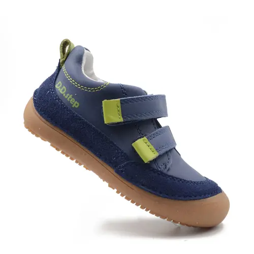 Pantofi baieti, piele naturala, barefoot, talpa flexibila Sweetstep, bleumarin, D.D. Step- S063-51483M-30-D.D. Step